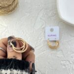 گوشواره زنانه ژوپینگ مدل حلقه ای تراشیده کد E6236