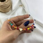 گردنبند زنانه مهره ای تابستانی مدل قلب کد N5278