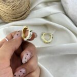 گوشواره زنانه میناکاری مدل گل کد E6415