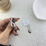 گوشواره زنانه ژوپینگ مدل گل جواهری کد E6280