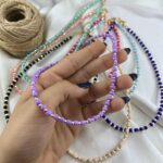 گردنبند زنانه مهره ای تابستانی مدل مروارید کد N5280