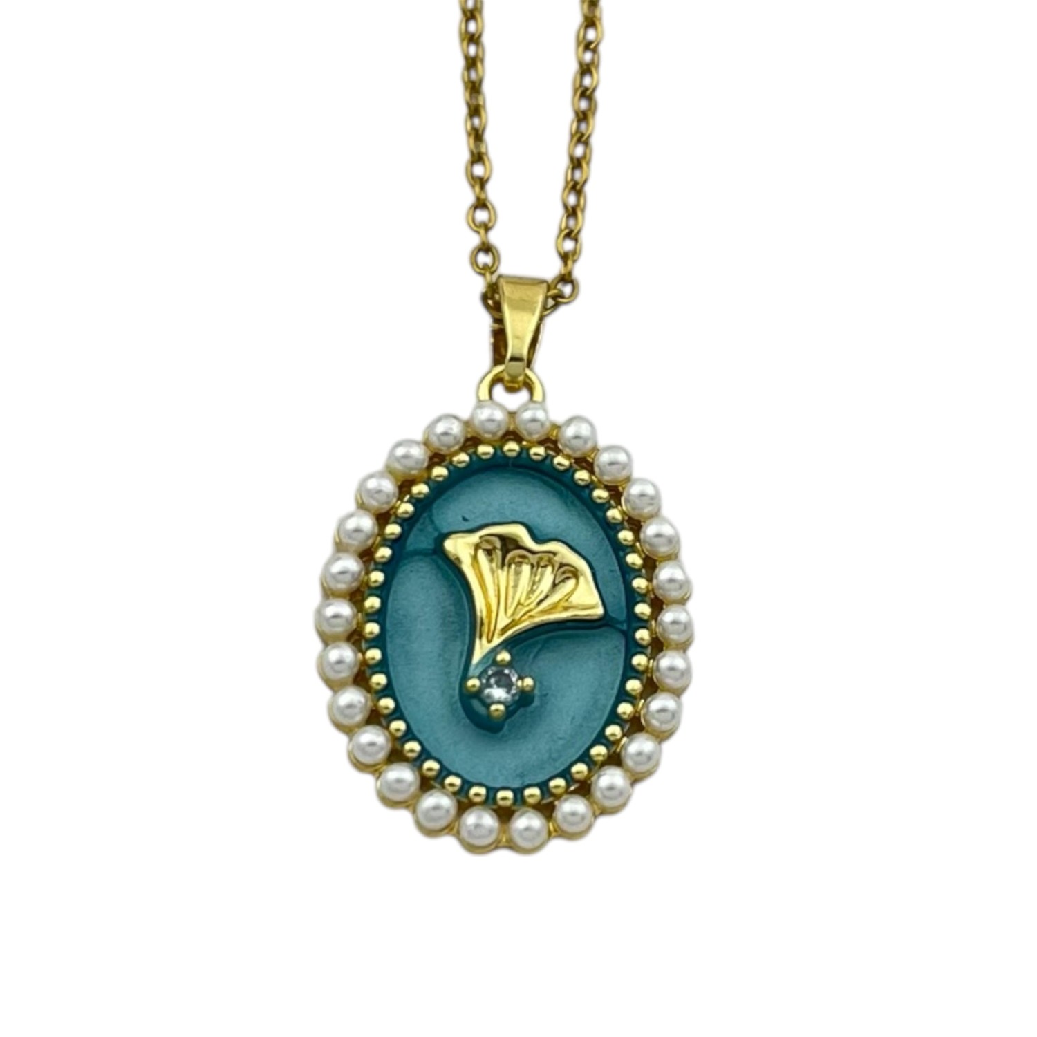 گردنبند-زنانه-میناکاری-مدل-مروارید-و-گل-کد-N5000-1 گردنبند زنانه میناکاری مدل مروارید و گل کد N5000