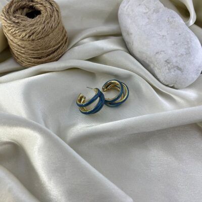 گوشواره زنانه میناکاری مدل حلقه ای کد E6419