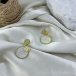 گوشواره زنانه میناکاری مدل حلقه ای کد E6422