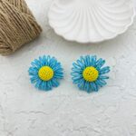 گوشواره زنانه مدل حصیری طرح گل کد E5675