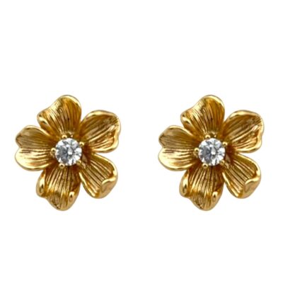 گوشواره زنانه ژوپینگ مدل گل جواهری کد E6029