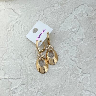 گوشواره زنانه ژوپینگ مدل گل جواهری کد E6290