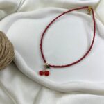 گردنبند زنانه مهره ای تابستانی مدل گیلاس کد N5240