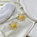 گوشواره زنانه مدل گل حصیری کد E6332