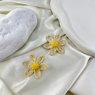 گوشواره زنانه مدل گل حصیری کد E6332