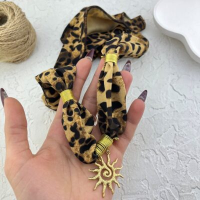 گردنبند زنانه پارچه ای مدل خورشید کد N5157