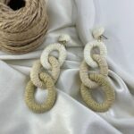 گوشواره زنانه مدل حصیری کد E6390