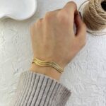 دستبند زنانه بنگل مدل موج کد B5453