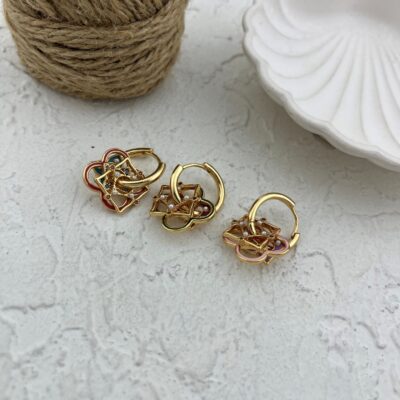 گوشواره زنانه میناکاری مدل گل کد E5793