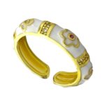 انگشتر زنانه مدل میناکاری رنگی گل کد R4993
