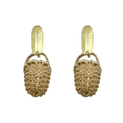 گوشواره زنانه مدل حصیری طرح سبد کد E5671