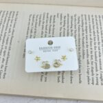 گوشواره زنانه مدل دلفین کد E5197 مجموعه 3 عددی