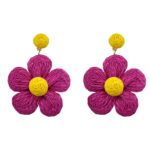 گوشواره زنانه مدل حصیری طرح گل کد E5681
