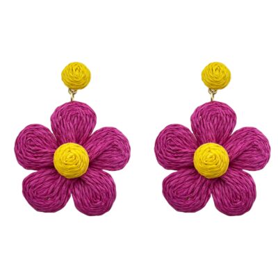 گوشواره زنانه مدل حصیری طرح گل کد E5681
