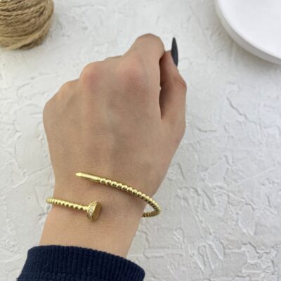دستبند زنانه بنگل مدل میخی کد B5405