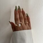 انگشتر مینیمال گره و ماهی مروارید کد R1032