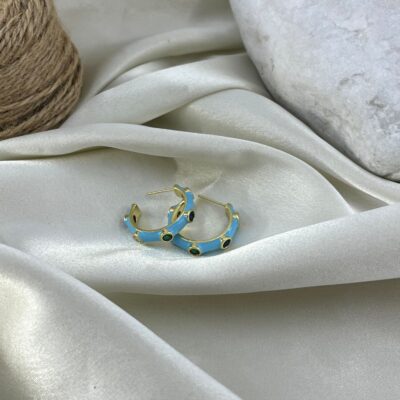 گوشواره زنانه میناکاری مدل حلقه ای کد E6417