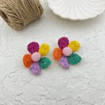 گوشواره زنانه مدل حصیری طرح گل کد E5673