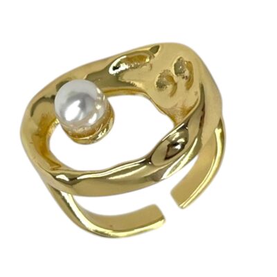 انگشتر زنانه مدل دایره و مروارید کد R51814