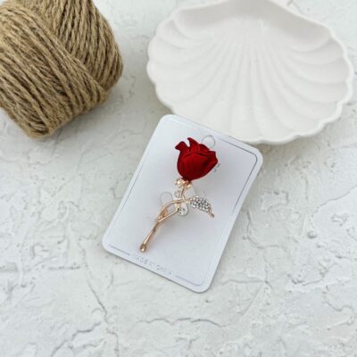 گل سینه زنانه مدل گل رز کد G4049