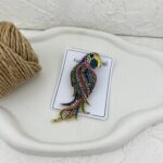 گل سینه زنانه مدل طوطی کد G4007