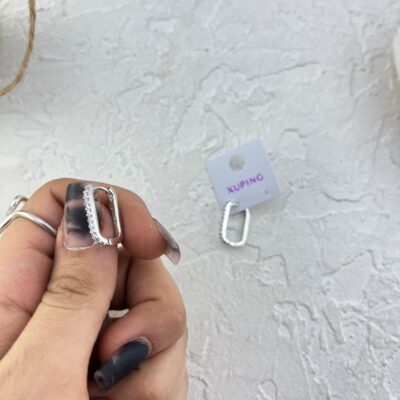 گوشواره زنانه ژوپینگ مدل مستطیل جواهری کد E6296
