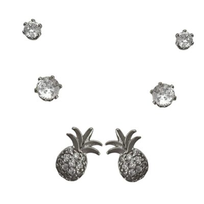 گوشواره زنانه مدل اناناس کد E5188 مجموعه 3 عددی