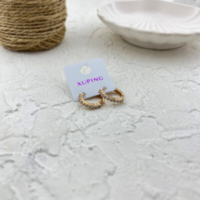 گوشواره زنانه ژوپینگ مدل جواهری تنیسی کد E6053