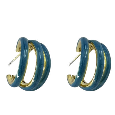 گوشواره زنانه میناکاری مدل حلقه ای کد E6419