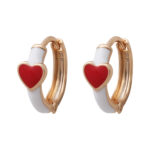 گوشواره زنانه ژوپینگ مدل قلب قرمز کد E5552