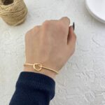 دستبند زنانه بنگل مدل گره کد B5404