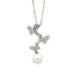 گردنبند زنانه مدل پروانه مروارید کد N5028