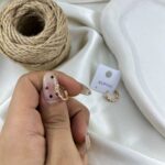 گوشواره زنانه ژوپینگ مدل نگین رنگی کد E6492