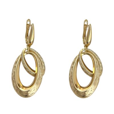 گوشواره زنانه ژوپینگ مدل حلقه ای تراشیده کد E6293