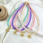 گردنبند زنانه مهره ای تابستانی مدل ستاره کد N5244