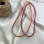 گردنبند زنانه مهره ای تابستانی مدل رنگی کد N5250