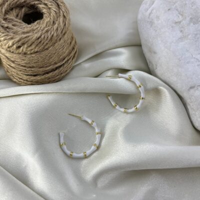 گوشواره زنانه میناکاری مدل حلقه ای کد E6411
