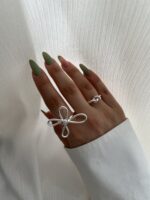 انگشتر مینیمال گل و گره کد R1045