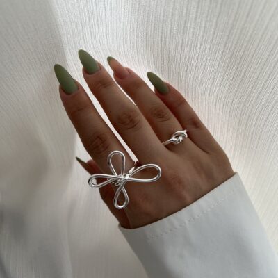 انگشتر مینیمال گل و گره کد R1045
