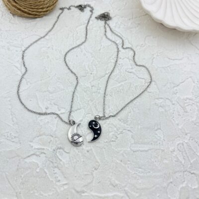 گردنبند دوستی مدل ماه و خورشید کد N4991
