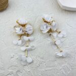 گوشواره زنانه پارچه ای مدل گل کد E6096