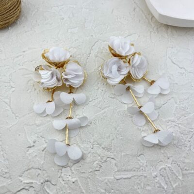 گوشواره زنانه پارچه ای مدل گل کد E6096