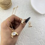 نیم ست زنانه جواهری مدل قلب کد M4373