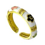انگشتر زنانه مدل میناکاری رنگی گل کد R4992