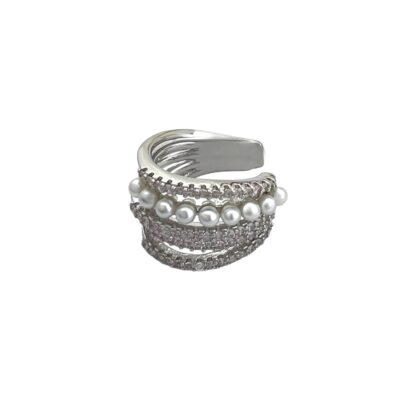 گوشواره زنانه مدل ایرکاف طرح مروارید کد E5661